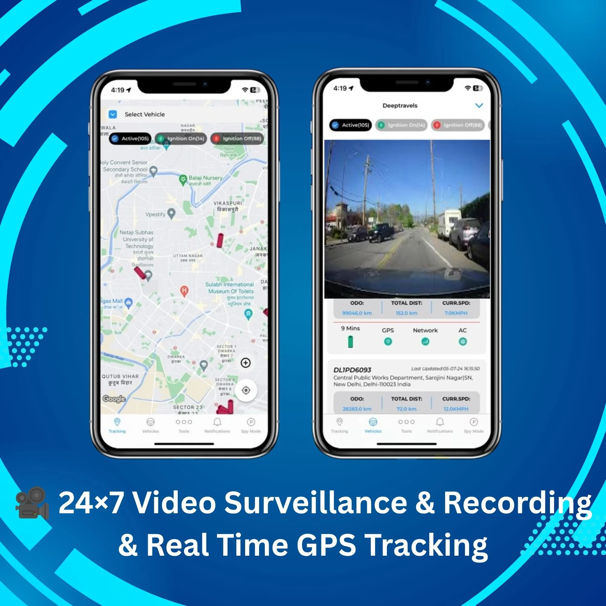 AI Dashcam GPS Monitoring AI Dashcam GPS Monitoring System with Three Cameras