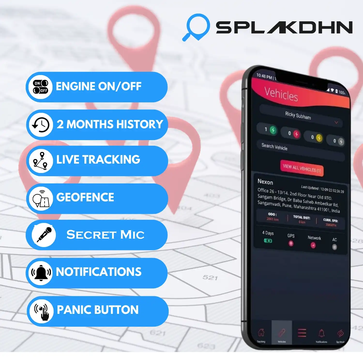 Live Monitoring Dashboard SPLAKDHN AIS 140 GPS live vehicle tracking dashboard Kumaon