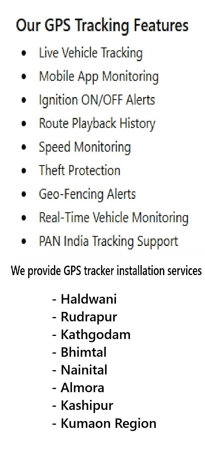 Two wheeler GPS tracking system installation Haldwani Features