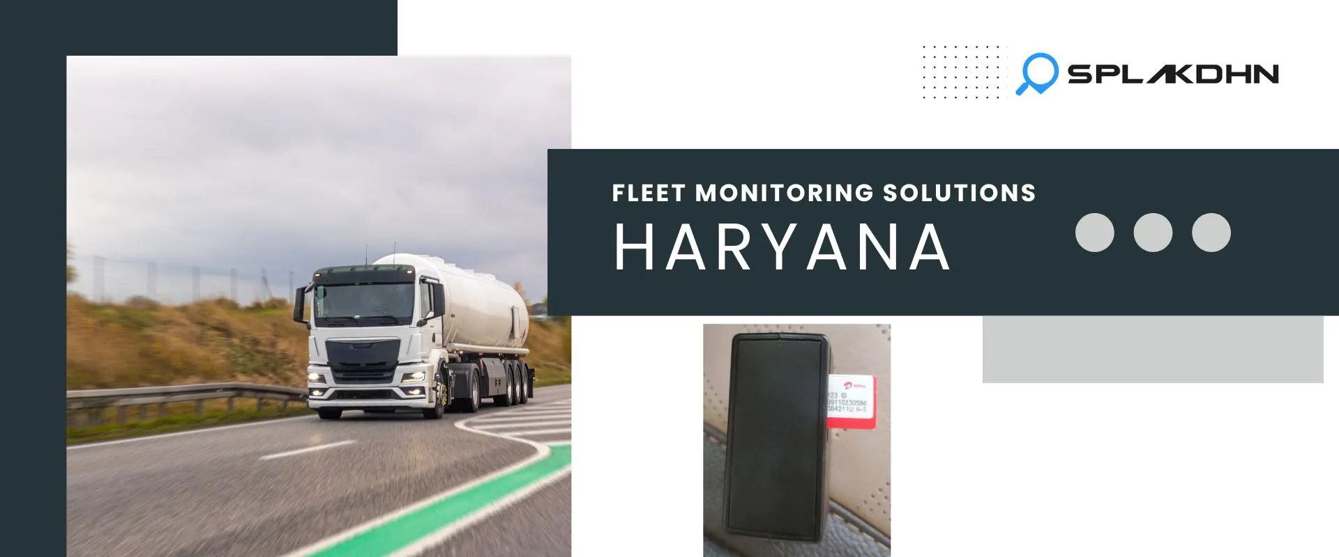 Best OBD GPS Tracker Dealership in Haryana – SPLAKDHN Haryana GPS dealership banner featuring fleet monitoring branding.