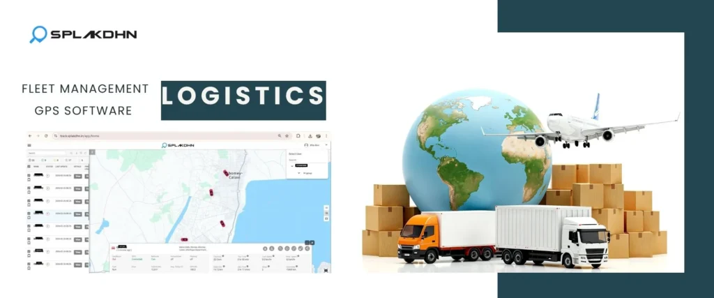 Logistics fleet management software dashboard with real-time tracking
