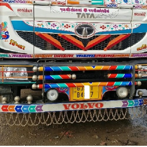 Commercial truck with GPS tracking system installed in Gujarat