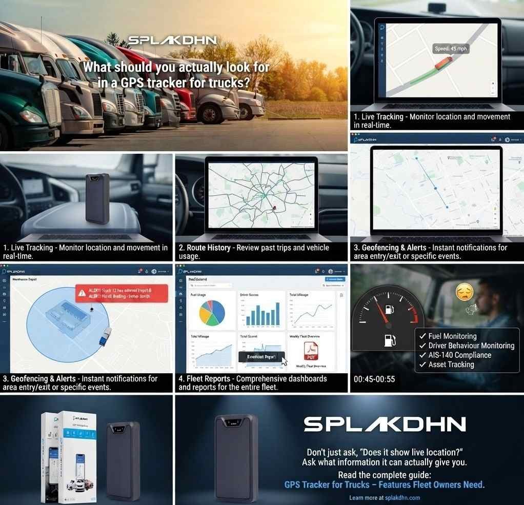 GPS Tracker for Trucks: 10 Critical Features Fleet Owners Need in India splakdhn gps tracking app fleet india